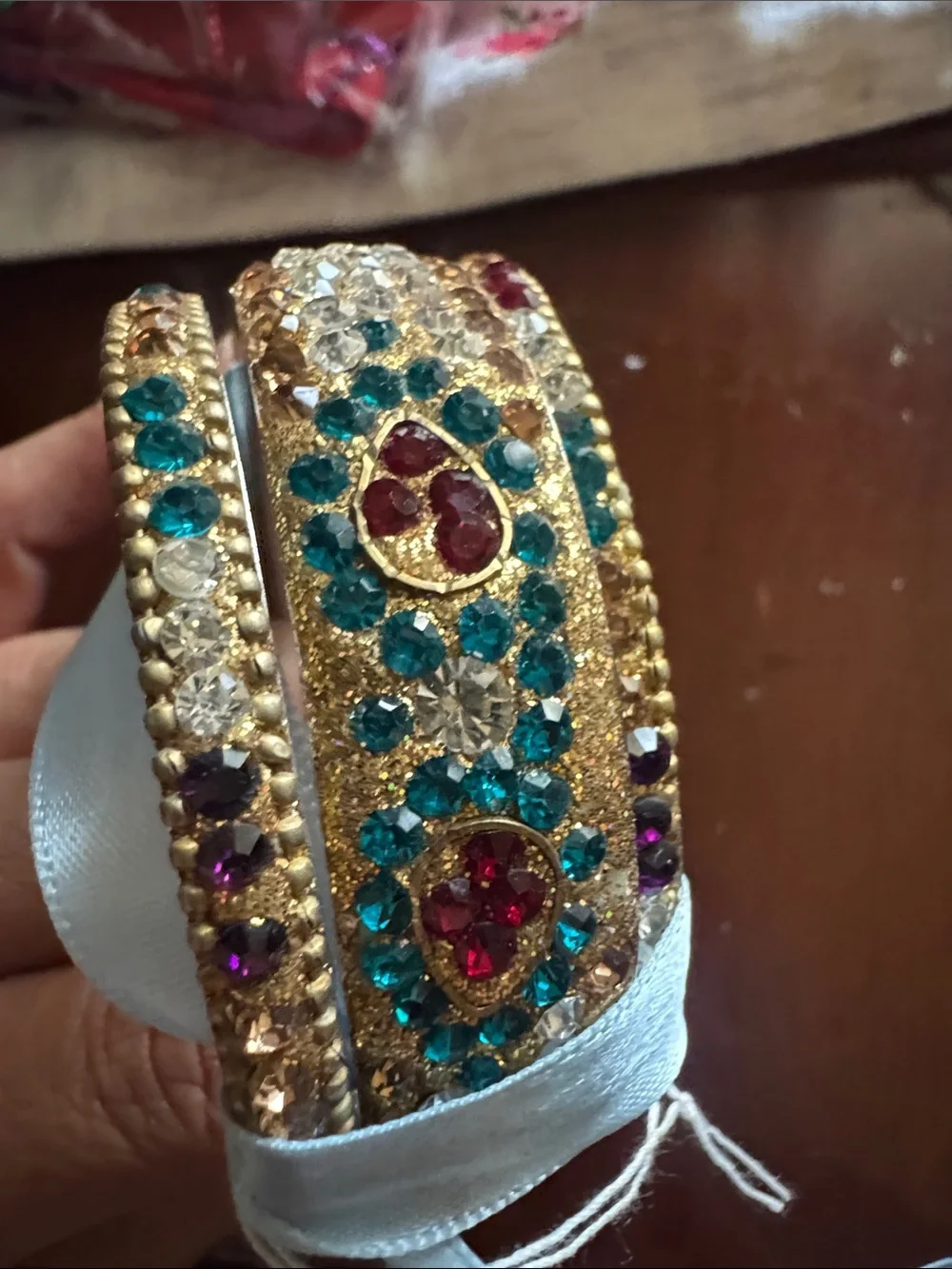 Gold-Tone Multicolor Crystal Bangle Set - Women Jewelry